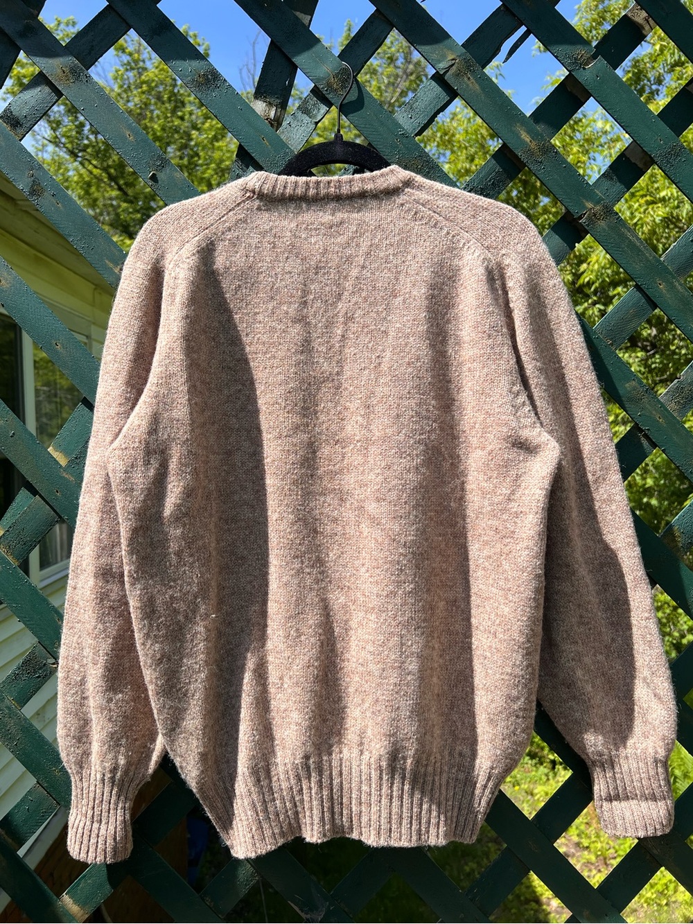 100% Shetland Wool Crewneck Sweater in Taupe - Picture 2 of 4